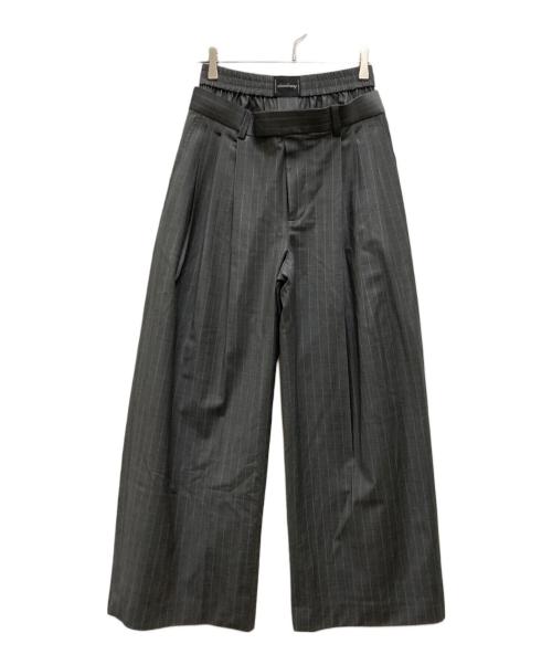 ALEXANDER WANG（アレキサンダー・ワン）ALEXANDER WANG (アレキサンダー・ワン) ウエストレイヤードストライプスラックス グレーの古着・服飾アイテム