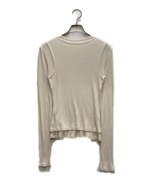 Acne studios（アクネ ストゥディオズ）ACNE STUDIOS (アクネ ストゥディオズ) ロゴリブカットソー ベージュ サイズ:XXSの古着・服飾アイテム