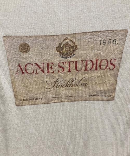 Acne studios（アクネ ストゥディオズ）ACNE STUDIOS (アクネ ストゥディオズ) ロゴリブカットソー ベージュ サイズ:XXSの古着・服飾アイテム