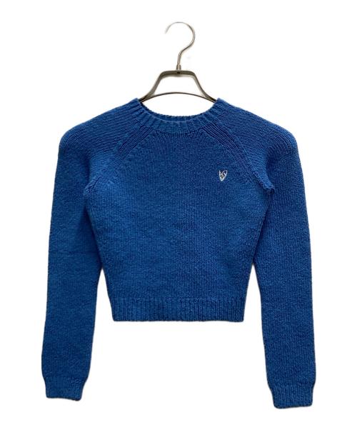 Acne studios（アクネ ストゥディオズ）ACNE STUDIOS (アクネ ストゥディオズ) Cropped crewneck sweater ブルー サイズ:XXSの古着・服飾アイテム