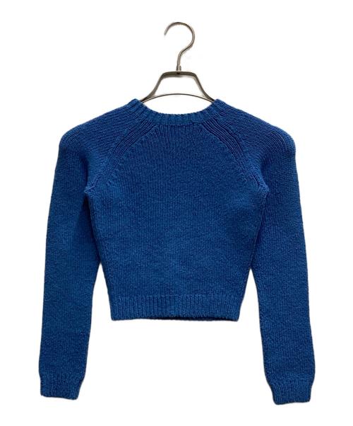 Acne studios（アクネ ストゥディオズ）ACNE STUDIOS (アクネ ストゥディオズ) Cropped crewneck sweater ブルー サイズ:XXSの古着・服飾アイテム