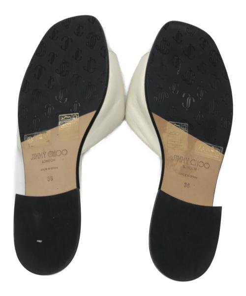 JIMMY CHOO（ジミーチュウ）JIMMY CHOO (ジミーチュウ) レザーミュールサンダル ホワイト サイズ:23の古着・服飾アイテム