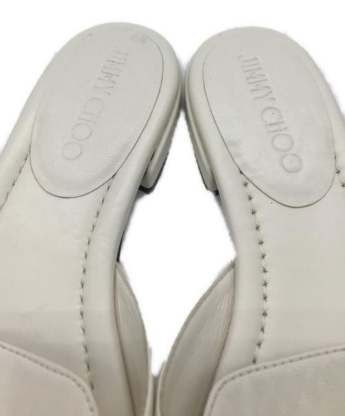 JIMMY CHOO（ジミーチュウ）JIMMY CHOO (ジミーチュウ) レザーミュールサンダル ホワイト サイズ:23の古着・服飾アイテム