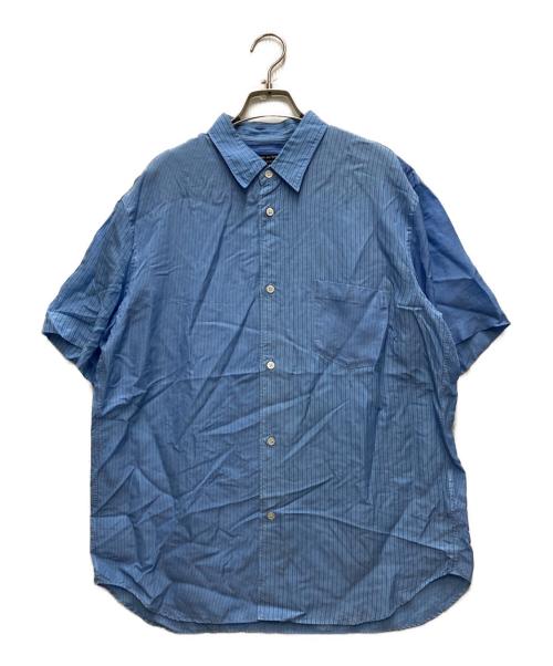 COMME des GARCONS HOMME（コムデギャルソン オム）COMME des GARCONS HOMME (コムデギャルソン オム) キュプラストライプMIX S/Sシャツ ブルー サイズ:Mの古着・服飾アイテム