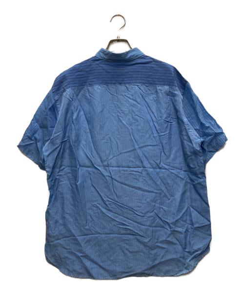 COMME des GARCONS HOMME（コムデギャルソン オム）COMME des GARCONS HOMME (コムデギャルソン オム) キュプラストライプMIX S/Sシャツ ブルー サイズ:Mの古着・服飾アイテム