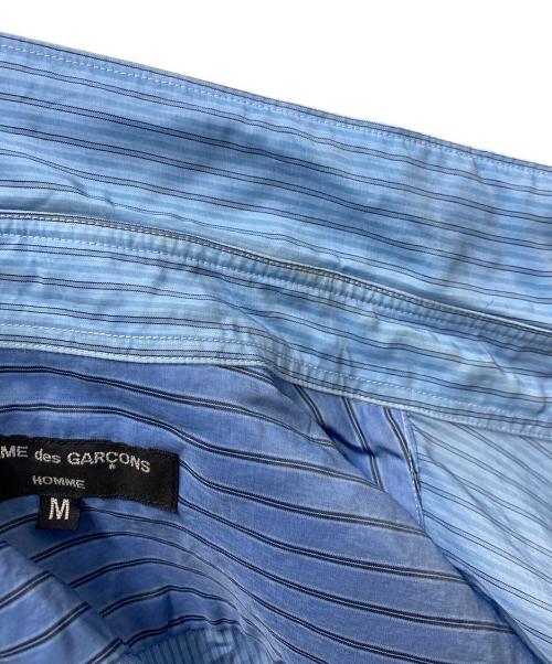 COMME des GARCONS HOMME（コムデギャルソン オム）COMME des GARCONS HOMME (コムデギャルソン オム) キュプラストライプMIX S/Sシャツ ブルー サイズ:Mの古着・服飾アイテム