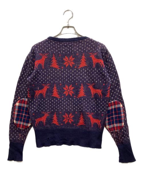 McGREGOR（マックレガー）McGREGOR (マックレガー) 50's 鹿柄ノルディックニット レッド×ネイビー サイズ:下記参照の古着・服飾アイテム