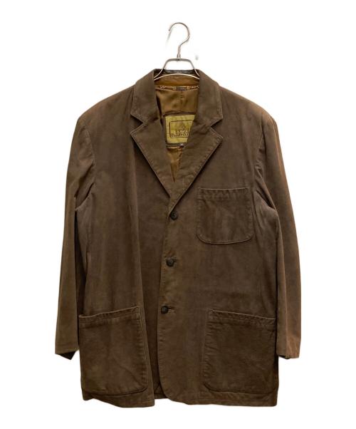 Paul Stuart（ポールスチュアート）Paul Stuart (ポールスチュアート) レザー3Bテーラードジャケット ブラウン サイズ:Mの古着・服飾アイテム