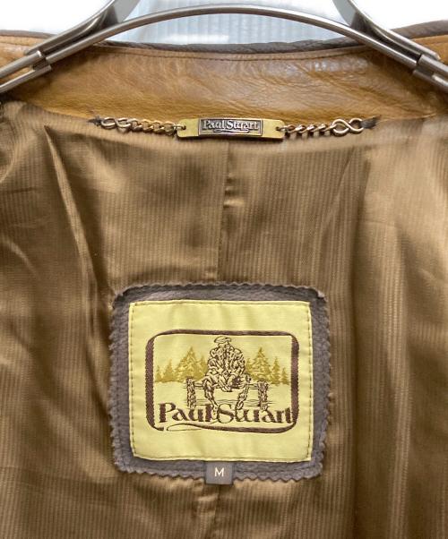 Paul Stuart（ポールスチュアート）Paul Stuart (ポールスチュアート) レザー3Bテーラードジャケット ブラウン サイズ:Mの古着・服飾アイテム