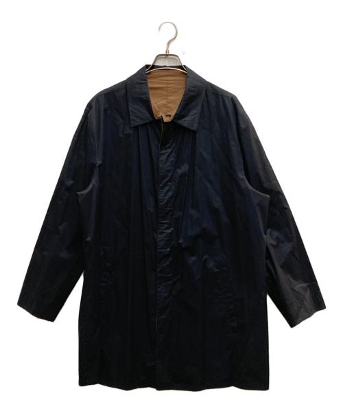 ERMENEGILDO ZEGNA（エルメネジルド・ゼニア）Ermenegildo Zegna (エルメネジルド・ゼニア) リバーシブルジップアップコート ネイビー×ベージュ サイズ:Lの古着・服飾アイテム
