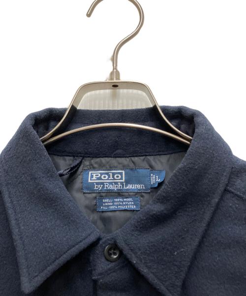 POLO RALPH LAUREN（ポロ・ラルフローレン）POLO RALPH LAUREN (ポロ・ラルフローレン) ウールキルティングシャツ ネイビー サイズ:Lの古着・服飾アイテム