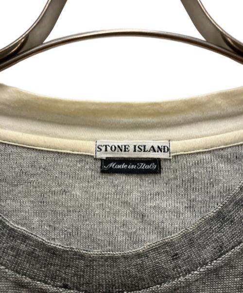 STONE ISLAND（ストーンアイランド）STONE ISLAND (ストーンアイランド) コットンリネンS/S tEE グレー サイズ:Lの古着・服飾アイテム