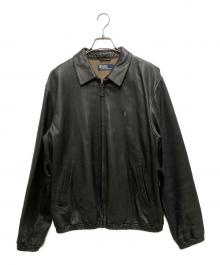 POLO RALPH LAUREN（ポロ・ラルフローレン）の古着「ラムレザーブルゾン/スイングトップ」｜ブラック