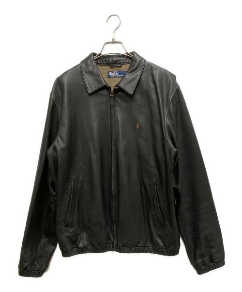 POLO RALPH LAUREN（ポロ・ラルフローレン）POLO RALPH LAUREN (ポロ・ラルフローレン) ラムレザーブルゾン/スイングトップ ブラック サイズ:Lの古着・服飾アイテム