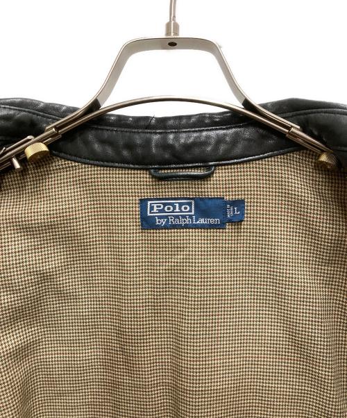 POLO RALPH LAUREN（ポロ・ラルフローレン）POLO RALPH LAUREN (ポロ・ラルフローレン) ラムレザーブルゾン/スイングトップ ブラック サイズ:Lの古着・服飾アイテム