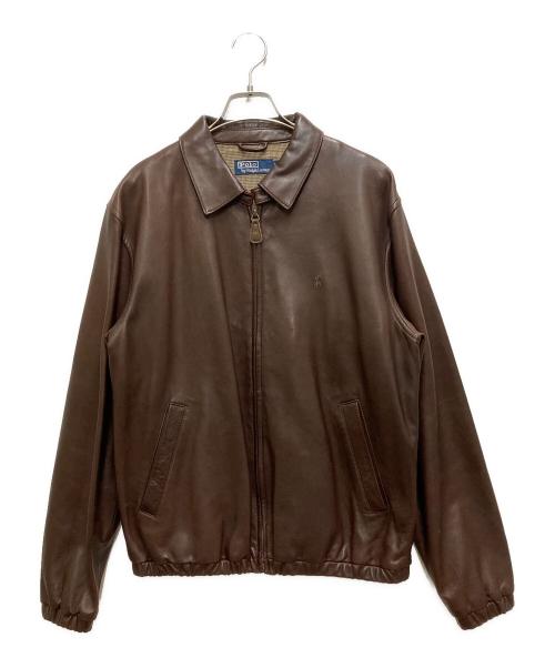 POLO RALPH LAUREN（ポロ・ラルフローレン）POLO RALPH LAUREN (ポロ・ラルフローレン) ラムレザーブルゾン/スイングトップ ブラウン サイズ:Lの古着・服飾アイテム