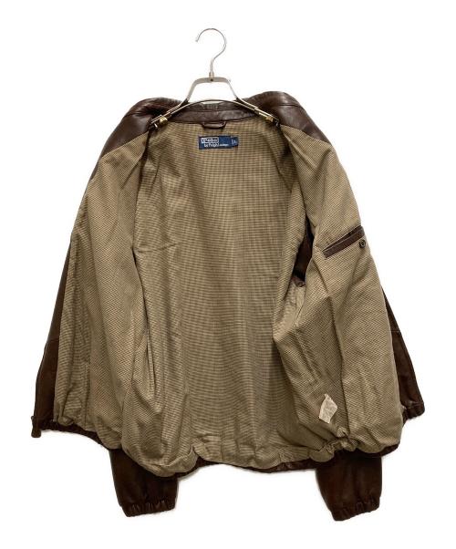 POLO RALPH LAUREN（ポロ・ラルフローレン）POLO RALPH LAUREN (ポロ・ラルフローレン) ラムレザーブルゾン/スイングトップ ブラウン サイズ:Lの古着・服飾アイテム