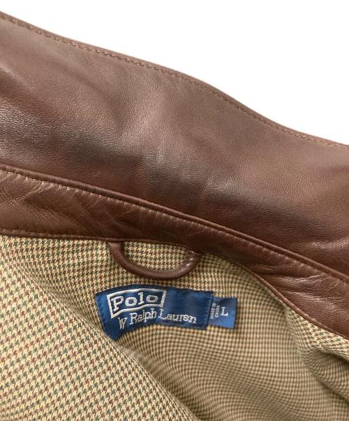 POLO RALPH LAUREN（ポロ・ラルフローレン）POLO RALPH LAUREN (ポロ・ラルフローレン) ラムレザーブルゾン/スイングトップ ブラウン サイズ:Lの古着・服飾アイテム