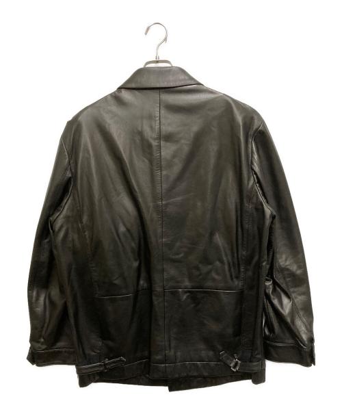 BOSS HUGO BOSS（ボス ヒューゴボス）BOSS HUGO BOSS (ボス ヒューゴボス) レザージャケット ブラック サイズ:52の古着・服飾アイテム