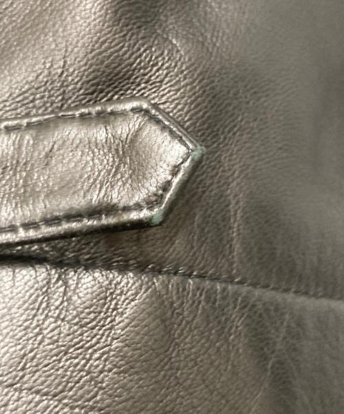 BOSS HUGO BOSS（ボス ヒューゴボス）BOSS HUGO BOSS (ボス ヒューゴボス) レザージャケット ブラック サイズ:52の古着・服飾アイテム