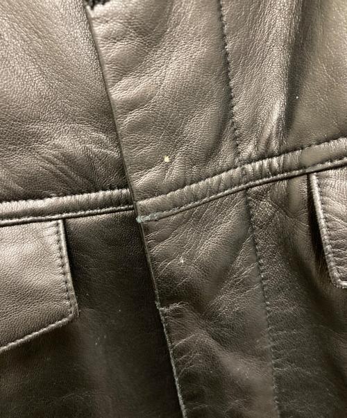 BOSS HUGO BOSS（ボス ヒューゴボス）BOSS HUGO BOSS (ボス ヒューゴボス) レザージャケット ブラック サイズ:52の古着・服飾アイテム
