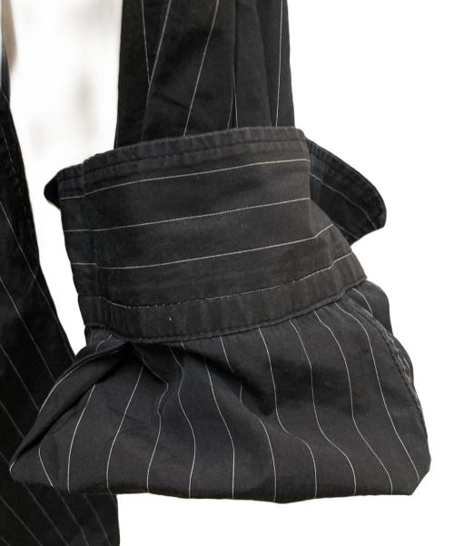 BALENCIAGA（バレンシアガ）BALENCIAGA (バレンシアガ) バックロゴストライプオーバーシャツ ブラック サイズ:39の古着・服飾アイテム