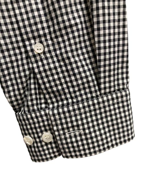 BALENCIAGA（バレンシアガ）BALENCIAGA (バレンシアガ) バックロゴギンガムチェックシャツ ブラック×ホワイト サイズ:34の古着・服飾アイテム