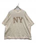 blurhms ROOTSTOCKブラームスルーツストック）の古着「Cotton Rayon 88/12 Print Tee」｜ベージュ