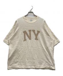 blurhms ROOTSTOCK（ブラームスルーツストック）の古着「Cotton Rayon 88/12 Print Tee」｜ベージュ