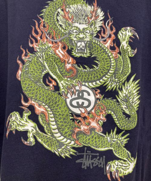 stussy（ステューシー）stussy (ステューシー) 90s ドラゴンプリントスウェット ネイビー サイズ:Ｌの古着・服飾アイテム