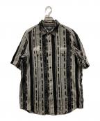 stussyステューシー）の古着「00'sネイティブ柄半袖シャツ」｜ブラック