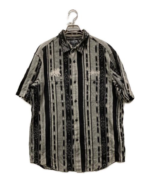 stussy（ステューシー）stussy (ステューシー) 00'sネイティブ柄半袖シャツ ブラック サイズ:Lの古着・服飾アイテム