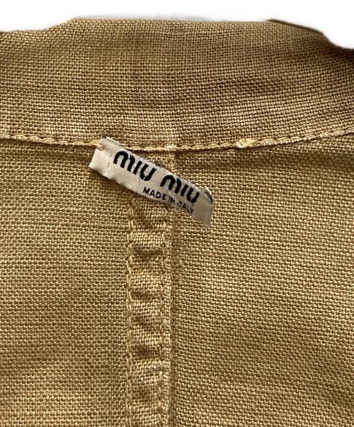 MIU MIU（ミュウミュウ）MIU MIU (ミュウミュウ) リネンテーラードジャケット ベージュ サイズ:40の古着・服飾アイテム