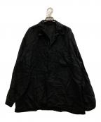 BLURHMSブラームス）の古着「Linen Open-collar Shirt L/S」｜ブラック