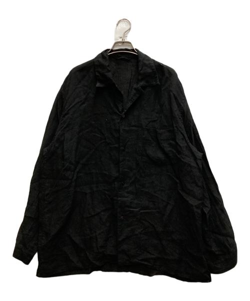 BLURHMS（ブラームス）BLURHMS (ブラームス) Linen Open-collar Shirt L/S ブラック サイズ:4の古着・服飾アイテム