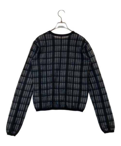 RIM.ARK（リムアーク）RIM.ARK (リムアーク) Sheer check knit tops シアー チェック ニット トップス 460HAS70-1011 ブラック サイズ:FREEの古着・服飾アイテム