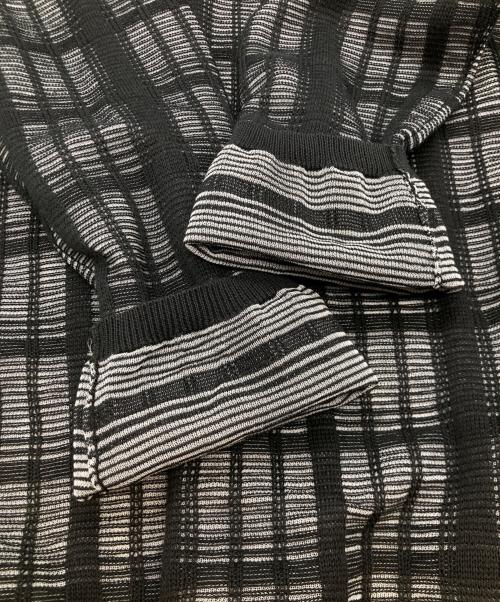 RIM.ARK（リムアーク）RIM.ARK (リムアーク) Sheer check knit tops シアー チェック ニット トップス 460HAS70-1011 ブラック サイズ:FREEの古着・服飾アイテム