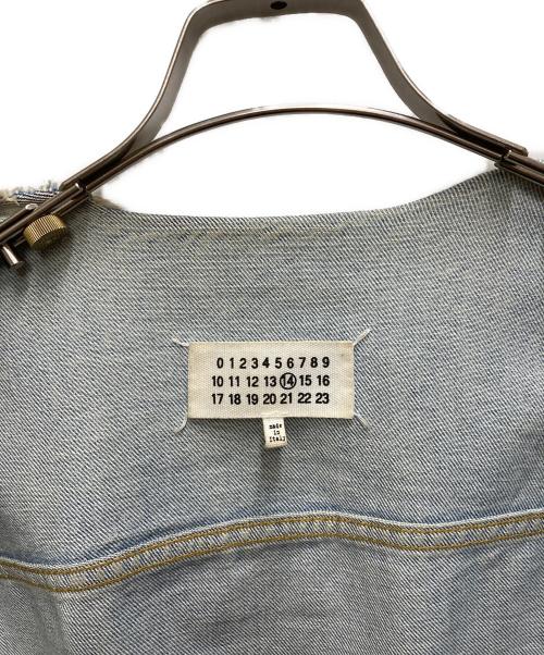 Maison Margiela 14（メゾンマルジェラ 14）Maison Margiela 14 (メゾンマルジェラ 14) ペンキ加工ノーカラーデニムジャケット ブルー サイズ:50の古着・服飾アイテム