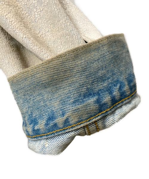 Maison Margiela 14（メゾンマルジェラ 14）Maison Margiela 14 (メゾンマルジェラ 14) ペンキ加工ノーカラーデニムジャケット ブルー サイズ:50の古着・服飾アイテム