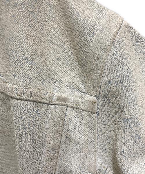 Maison Margiela 14（メゾンマルジェラ 14）Maison Margiela 14 (メゾンマルジェラ 14) ペンキ加工ノーカラーデニムジャケット ブルー サイズ:50の古着・服飾アイテム