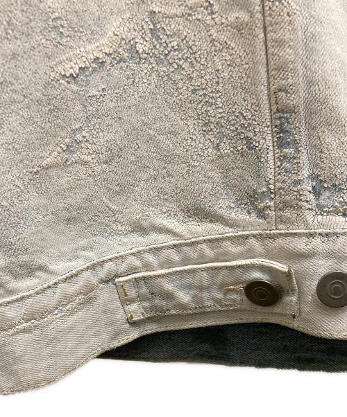 Maison Margiela 14（メゾンマルジェラ 14）Maison Margiela 14 (メゾンマルジェラ 14) ペンキ加工ノーカラーデニムジャケット ブルー サイズ:50の古着・服飾アイテム
