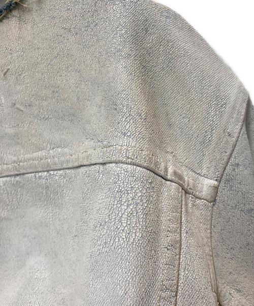 Maison Margiela 14（メゾンマルジェラ 14）Maison Margiela 14 (メゾンマルジェラ 14) ペンキ加工ノーカラーデニムジャケット ブルー サイズ:50の古着・服飾アイテム