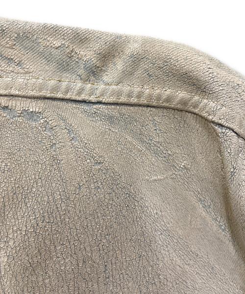 Maison Margiela 14（メゾンマルジェラ 14）Maison Margiela 14 (メゾンマルジェラ 14) ペンキ加工ノーカラーデニムジャケット ブルー サイズ:50の古着・服飾アイテム