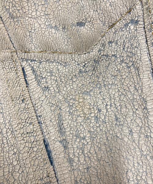 Maison Margiela 14（メゾンマルジェラ 14）Maison Margiela 14 (メゾンマルジェラ 14) ペンキ加工ノーカラーデニムジャケット ブルー サイズ:50の古着・服飾アイテム