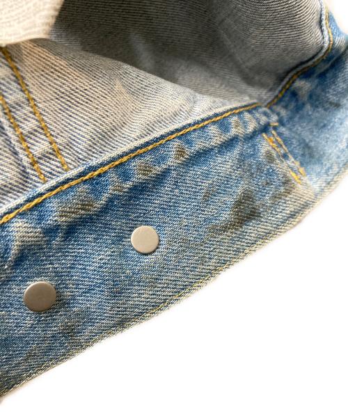 Maison Margiela 14（メゾンマルジェラ 14）Maison Margiela 14 (メゾンマルジェラ 14) ペンキ加工ノーカラーデニムジャケット ブルー サイズ:50の古着・服飾アイテム