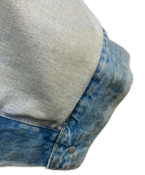 Maison Margiela 14（メゾンマルジェラ 14）Maison Margiela 14 (メゾンマルジェラ 14) ペンキ加工ノーカラーデニムジャケット ブルー サイズ:50の古着・服飾アイテム