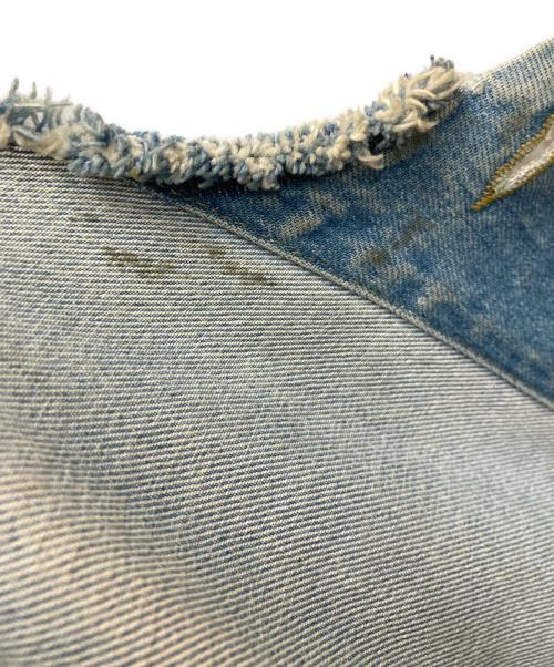 Maison Margiela 14（メゾンマルジェラ 14）Maison Margiela 14 (メゾンマルジェラ 14) ペンキ加工ノーカラーデニムジャケット ブルー サイズ:50の古着・服飾アイテム