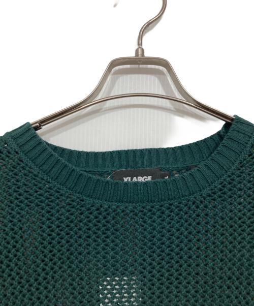 X-LARGE（エクストララージ）X-LARGE (エクストララージ) MESH SWEATER グリーン サイズ:Ｌの古着・服飾アイテム