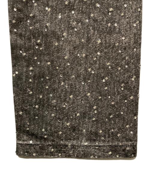 VYBES（ヴァイブス）VYBES (ヴァイブス) ラインストーンデニムパンツ ブラック サイズ:30の古着・服飾アイテム