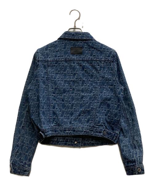 ARMANI EXCHANGE（アルマーニ エクスチェンジ）ARMANI EXCHANGE (アルマーニ エクスチェンジ) オールオーバーロゴ デニムジャケット インディゴ サイズ:XSの古着・服飾アイテム
